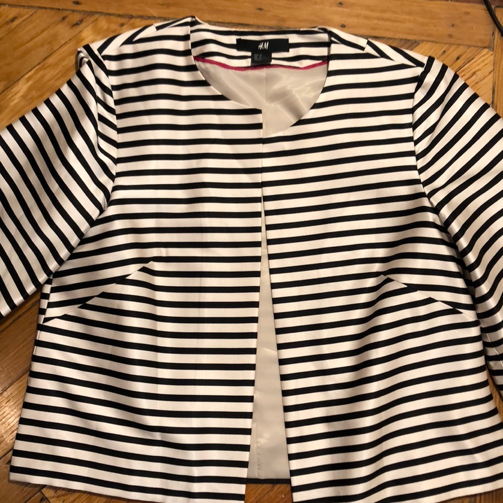 Black and white blazer